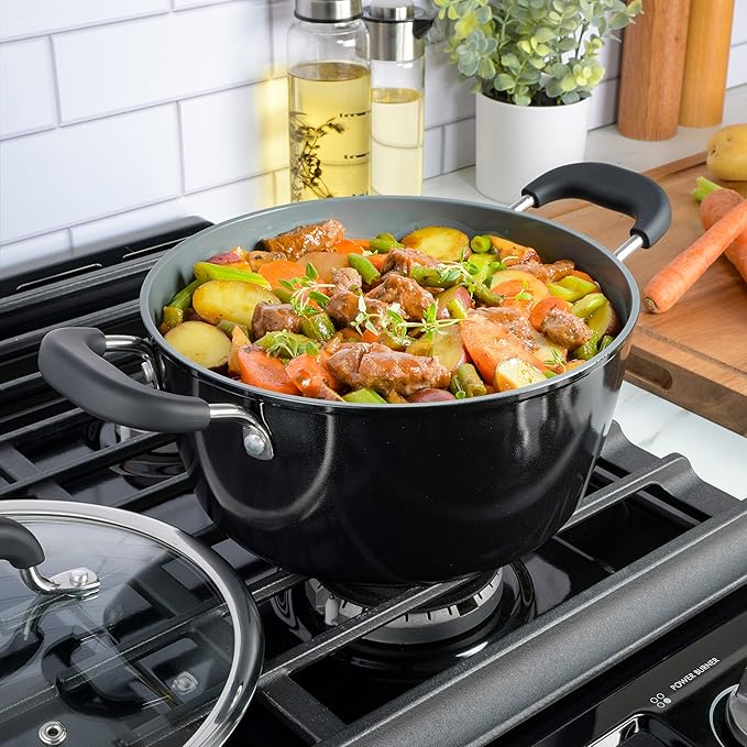Kenmore Arlington 4.5 QT Aluminum Dutch Oven W/Lid- Black Diamond