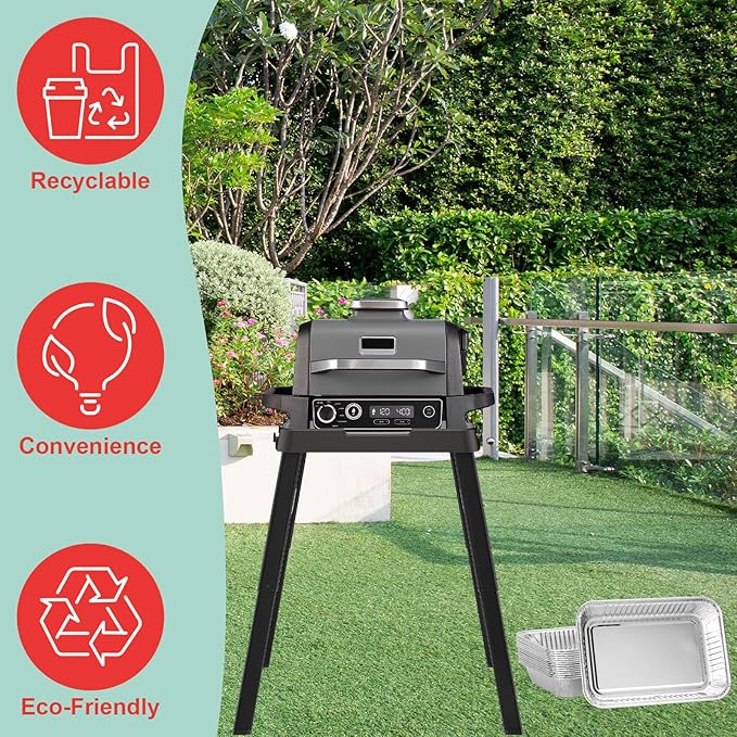 15-Packs Grease Tray Liners for Ninja OG800 & OG900 Series Woodfire Outdoor Grill XL Pro Accessories Disposable Aluminum Smoker Drip Pan Liners for Ninja OG901 OG850 OG951 OG952 Drip Pan Liner