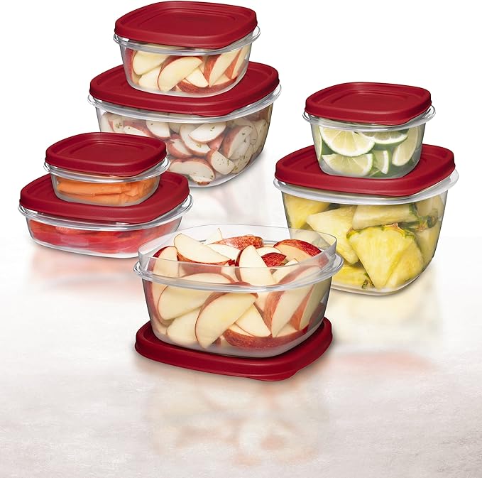 Rubbermaid Easy Find Lid 7-Cup Food Storage Container, Red