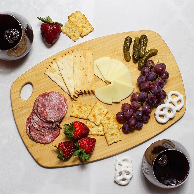 Totally Bamboo GreenLite Dishwasher Safe Cutting Board, 13.5" x 9" Reversible Bamboo Chopping Board | Lightweight Kitchen Prep Board for Vegetables, Meats, Cheese and More