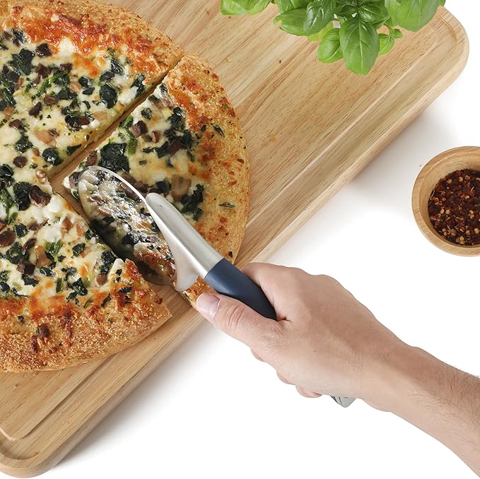 Calphalon Edge Stainless Steel Pizza Cutter w/Thermoplastic Rubber Handle - Navy Blue