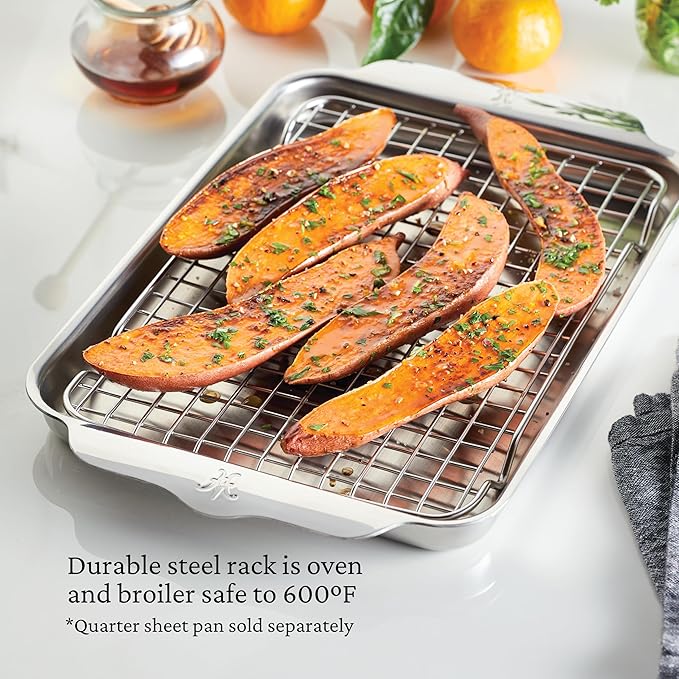 Hestan Provisions OvenBond – 9" x 12.5" Stainless Steel Quarter Sheet Pan Cooling Rack (Pack of 2)