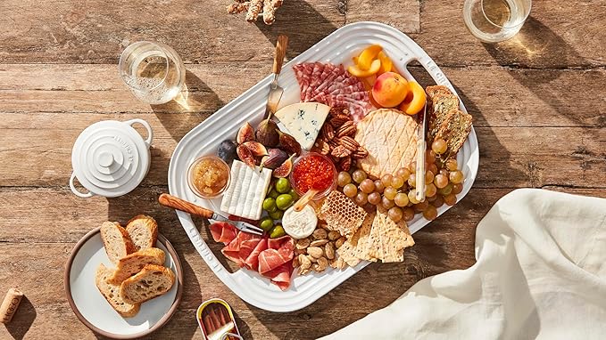 Le Creuset Stoneware Serving Platter, 16.25", Cerise