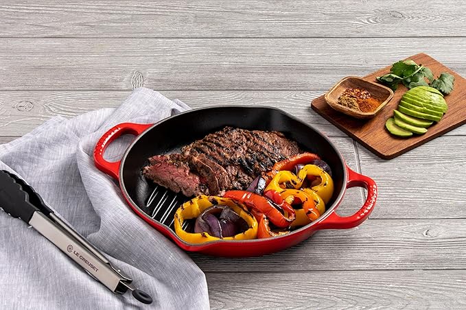Le Creuset Enameled Cast Iron Signature Deep Round Grill, 9.75", Licorice