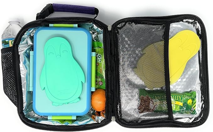 Healthy Packers® Slim Reusable Ice Packs for Lunch Boxes Kids and Adults | Long‑Lasting Thin Freezer Packs for Coolers, Bento Boxes, Lunch Bags, Travel, School Meals, Meal Prep (3-Pack | Penguins)