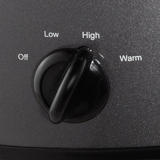Crock-Pot 7-Quart Manual Slow Cooker, Family Size Serves 8+ People or Fits 6-lb Roast, Removable Stoneware with Warming Setting, Dishwasher Safe for Easy Cleanup, Charcoal