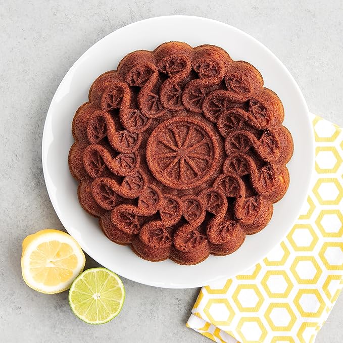 Nordic Ware Citrus Twist Pan, 8 Cup, Toffee