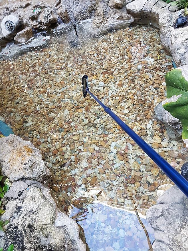 PondH2o Heavy Duty Pond Net for Skimming Water Garden Koi Fish Pond with Telescopic Pole That Extends to 9' 8'', Remove Debris or Catch Fish for Backyard Pond or Pools