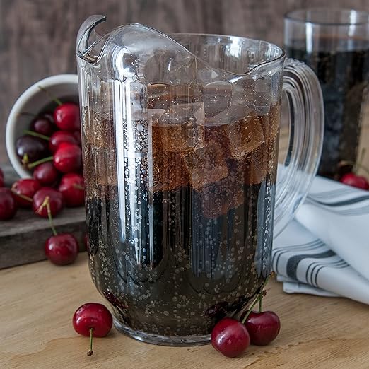 Carlisle FoodService Products Versapour Clear Pitcher Tall Pitcher for Kitchens, Restaurants, and Catering, Plastic, 60 Ounces, Clear