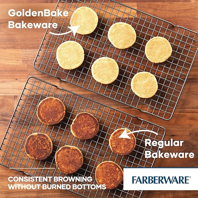 Farberware GoldenBake Bakeware Nonstick Meatloaf/Loaf Pan Set, Insulated, Two 9-Inch x 5-Inch, Gray